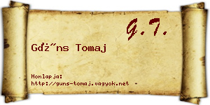 Güns Tomaj névjegykártya
